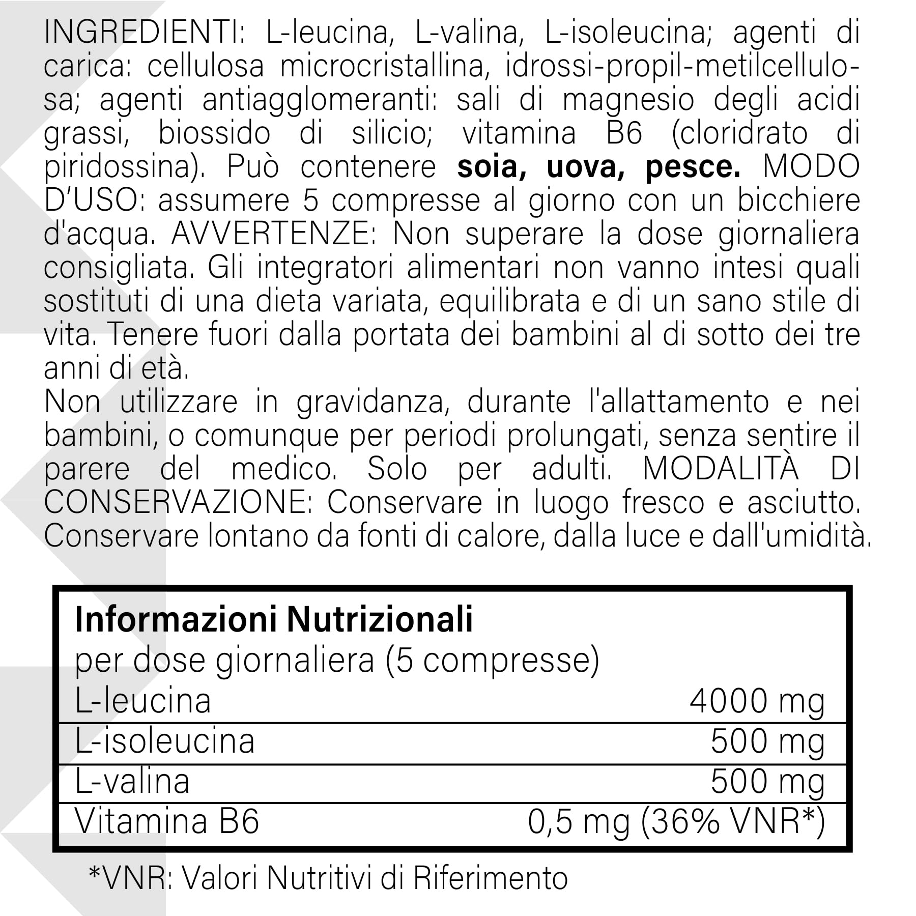 Aminoacidi Ramificati BCAA 8 1 1 500 Compresse RTP – con 4000 mg L-Leucina, L-Isoleucina e L-Valina – Vitamina B6 – Amminoacidi BCAA per Sport, Palestra e Pre Post Workout