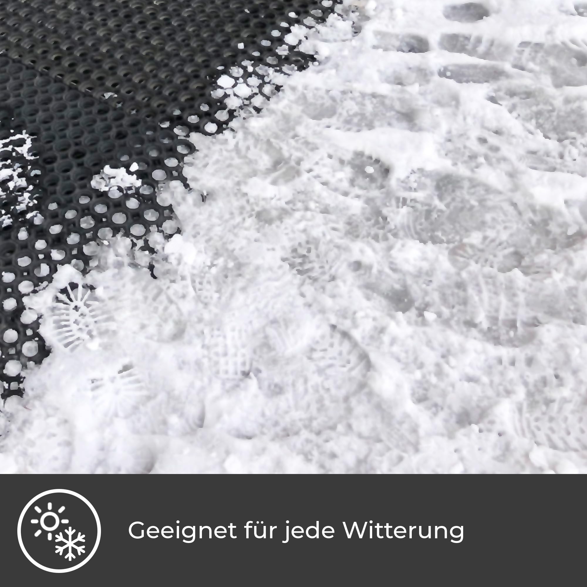 Vivol Schwerlast Ringgummimatte 100x150 cm - 23 mm - Schwarz - Heavy Duty Anti Slip Gummi Fußmatte - Antirutschmatte für draußen und Innenbereich mit Drainage Funktion