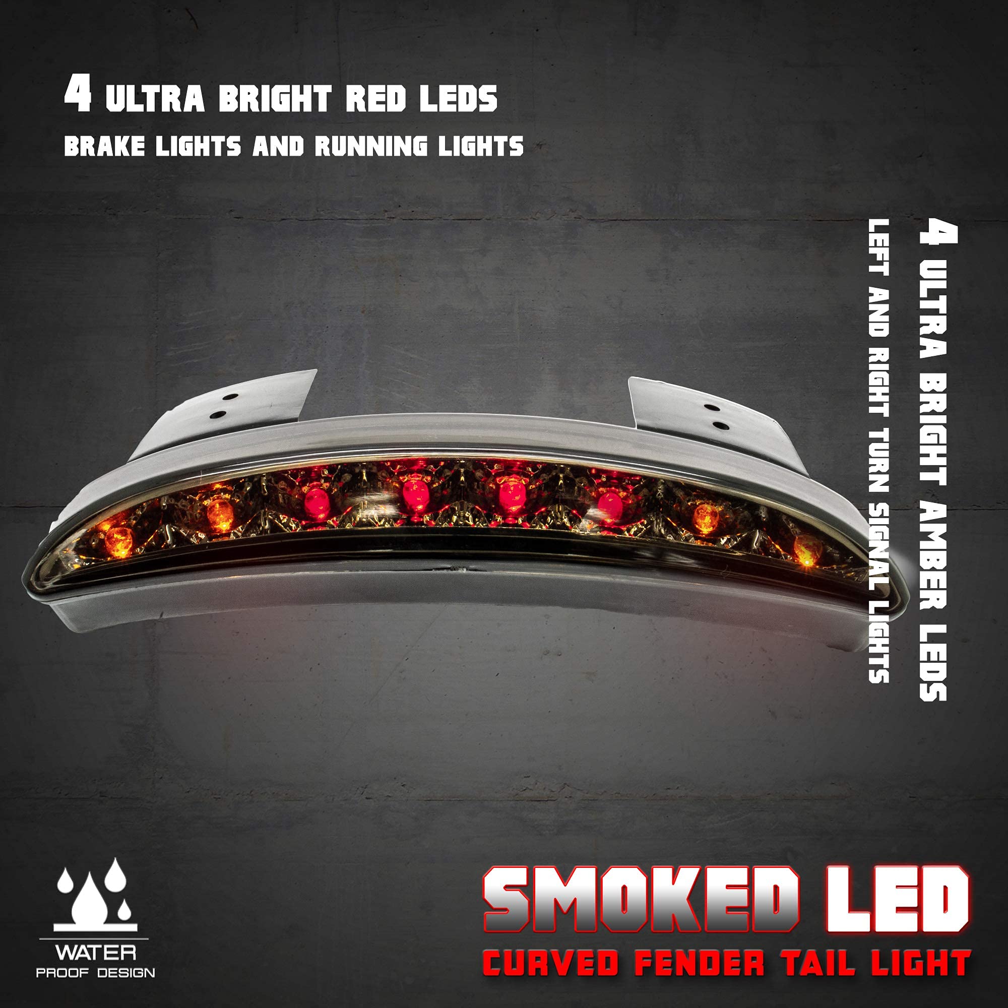 Amazon.com: Stark 16-LED Motorcycle Chopped Rear Fender Edge