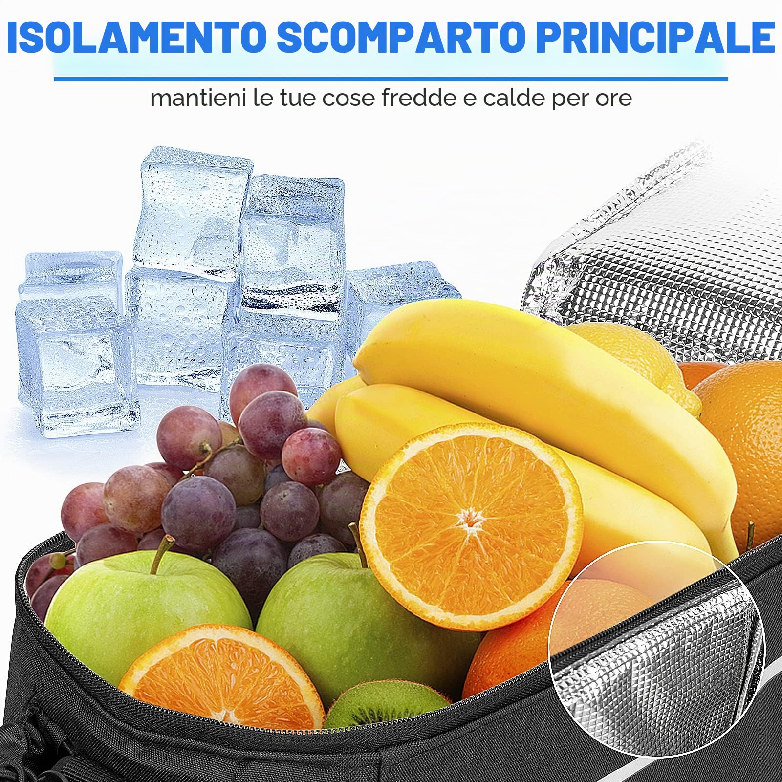 FINEW Borsa per il Bagagliaio Della Bici Borsa isolanti, Pacchetto Grande capacità, Ciclismo con Striscia Riflettente & Grande capacità 10L Impermeabile Pacchetto Bicicletta, Nero