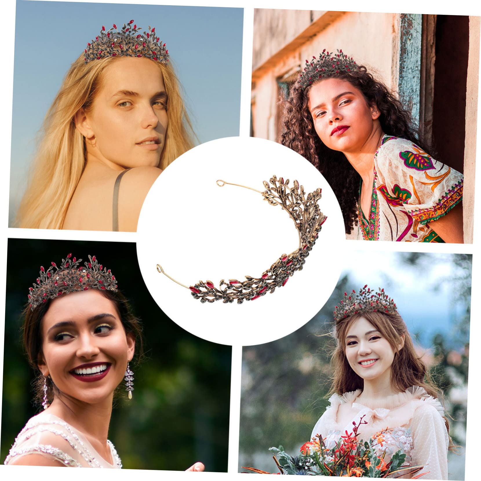 Amosfun 3 Piezas Tiara Nupcial De Diamantes Negros Para Mujer Princesa De Cristal Negras Para Mujer Accesorios Para El Cabello Para Mujeres Aleación Elegante Joya Novia