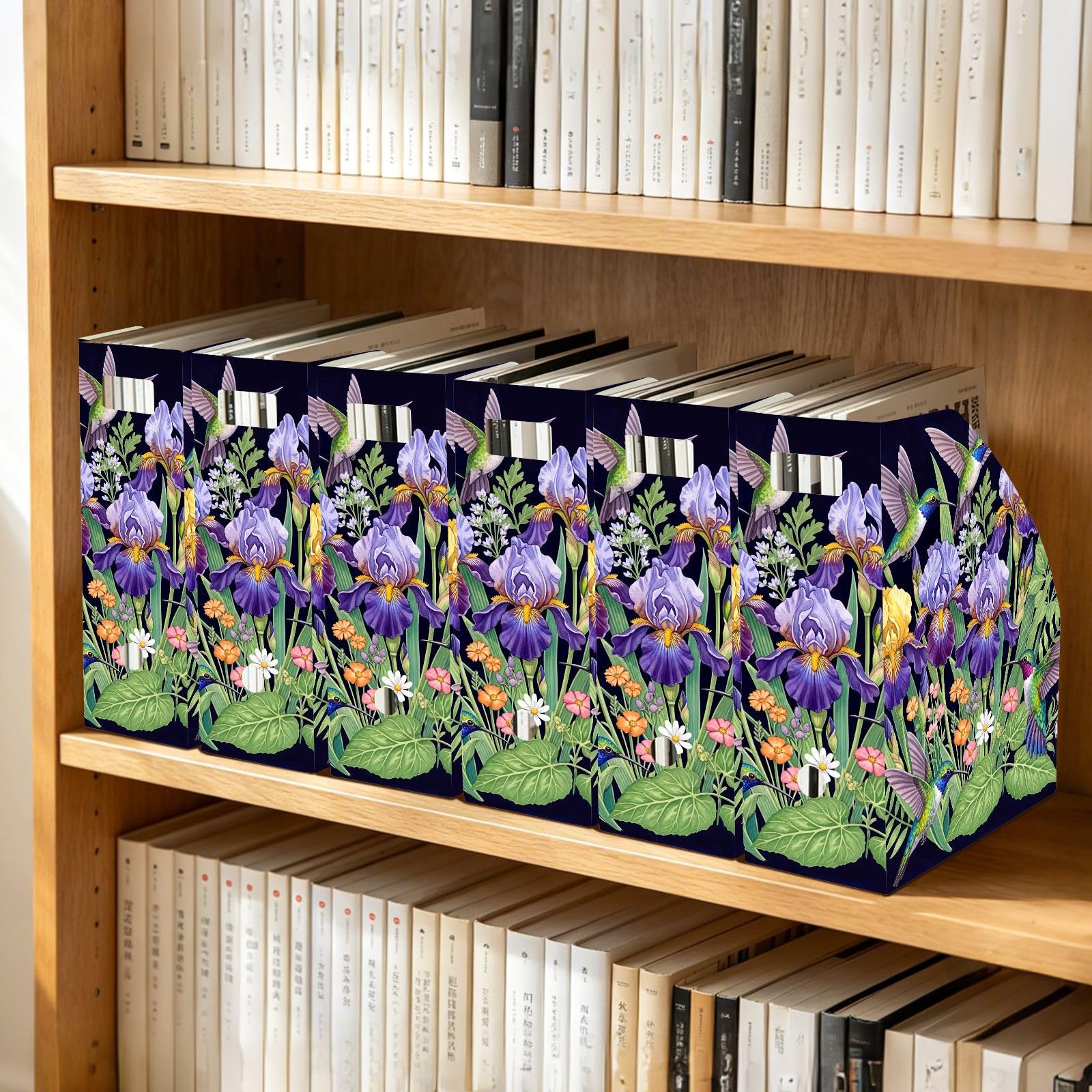 Accattivante raccoglitore verticale viola uccello acquerello