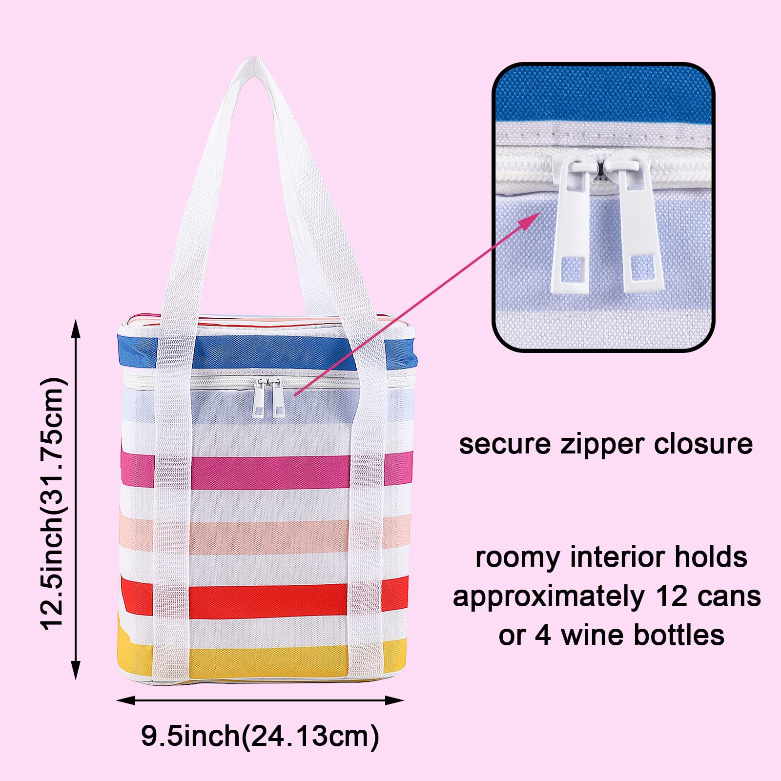 Sac isotherme pour 4 bouteilles de vin, sac isotherme et étanche pour pique-nique, cadeau de vin, grande capacité pour plage, piscine, bateau, parc, voyage et restaurant BYOB, cadeau pour femme