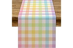 Pudodo Easter Buffalo Plaid Check Table Runner | Spring Holiday Farmhouse Table Decoration