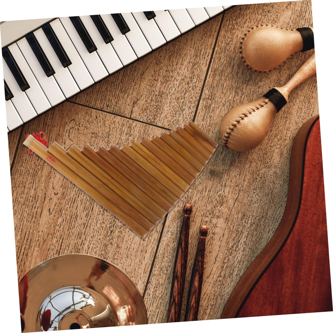 MAGICLULU 1 PC Flûte de Pan en Bambou 15 Trous Marron Instrument de Musique Sûr et Résistant pour Débutants et Performances Couleur Aléatoire Style Plusieurs styles