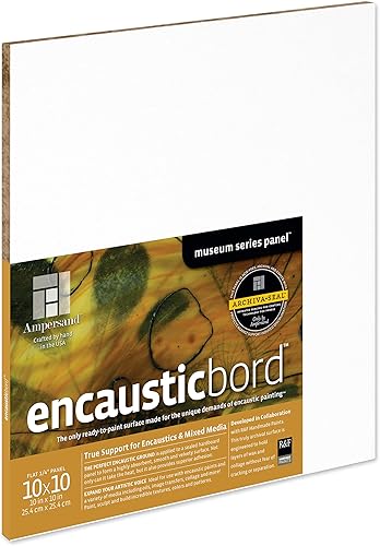 Ampersand Art Supply Panel de pintura de madera serie de museo, borde endusticbord, 10 x 10 pulgadas, perfil plano de 18 pulgadas