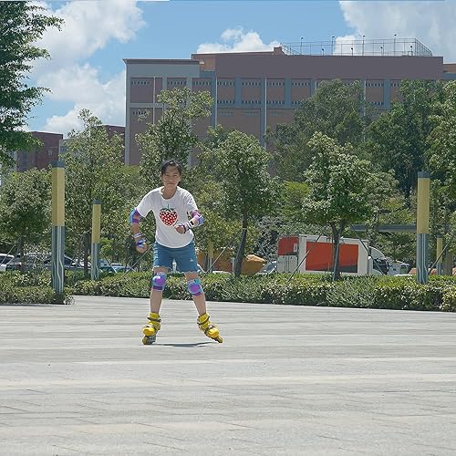 Miniatura 6 de SOHOUR HOME Juego de rodilleras para niñosjóvenes, coderas, muñequeras, equipo de protección para patines infantiles, patinaje en línea, ciclismo,