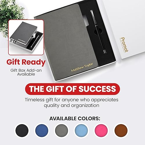 Miniatura 7 de Promot Cuaderno rayado  Texto personalizado en relieve con lámina metálica dorada  A5 gris 192 páginas rayadas 8.2 x 5.5 pulgadas, 3.53 ozm, bucle