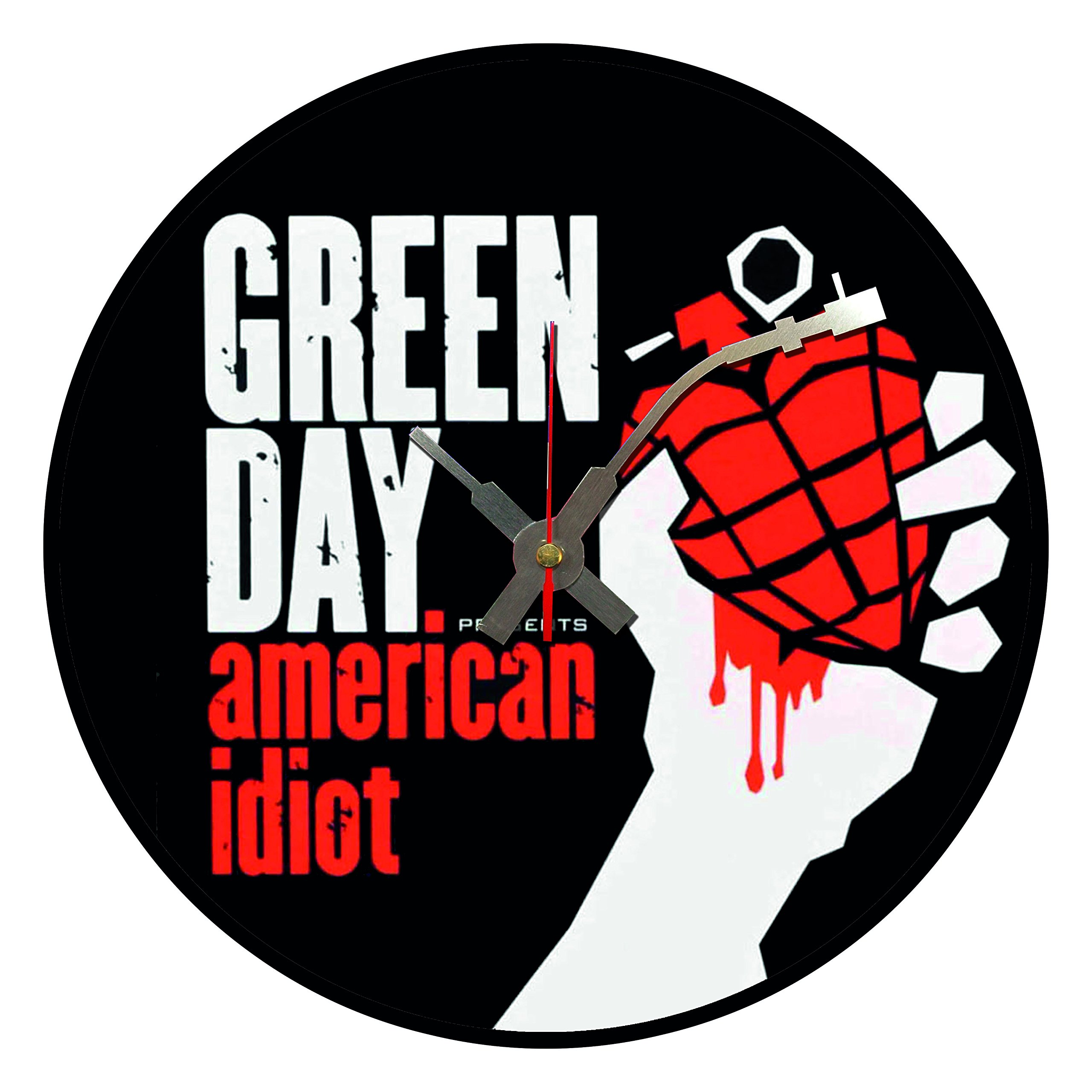 Bottleclocks Green Iconic Day American Idiot Vinyl Record Wall Clock