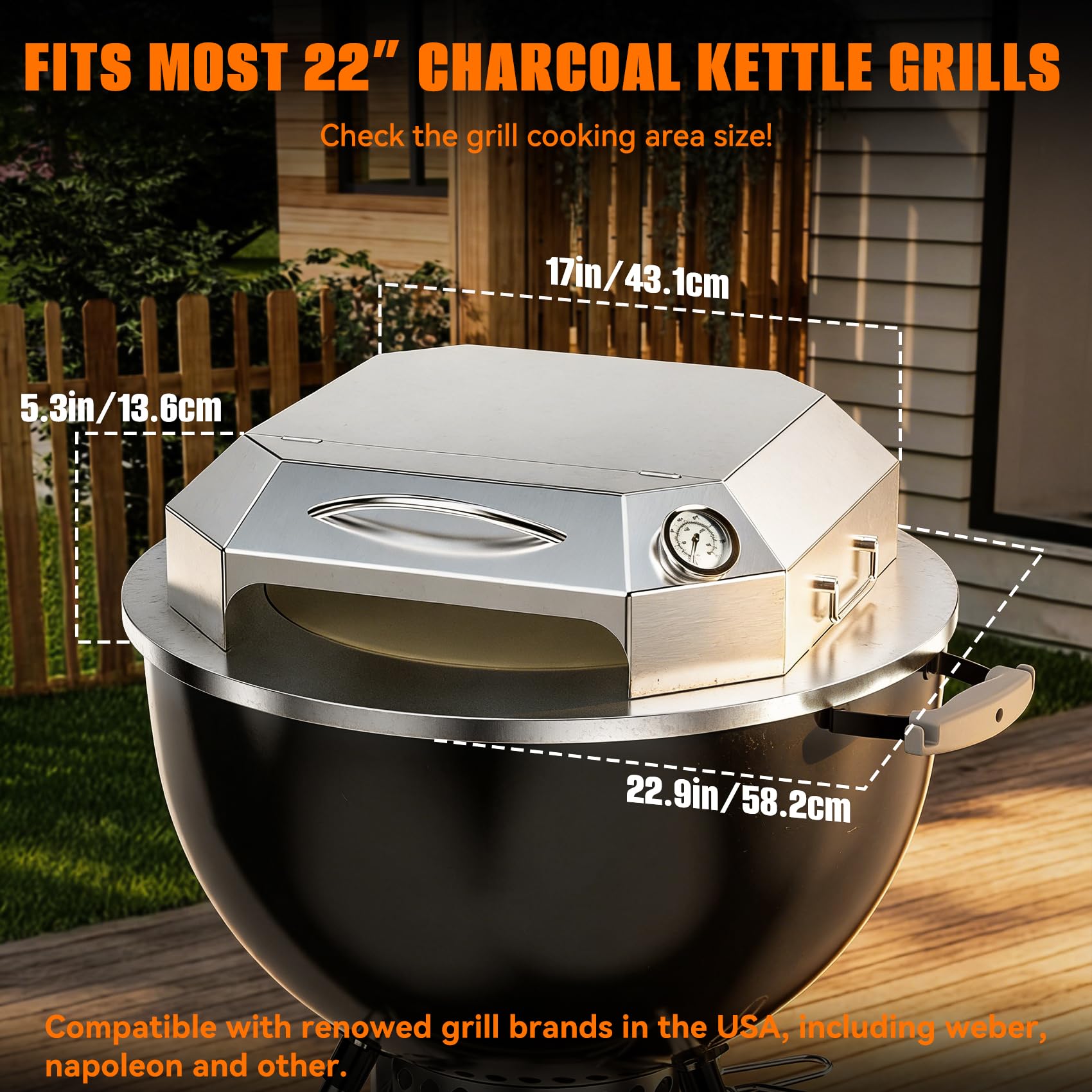 Amazon.com: Onlyfire Stainless Steel Pizza Oven Kit for 22 Inch