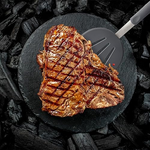 Miniatura 3 de HIC Kitchen Espátula flexible antiadherente ranurada ancha, silicona con núcleo de acero inoxidable, 13 x 6 pulgadas