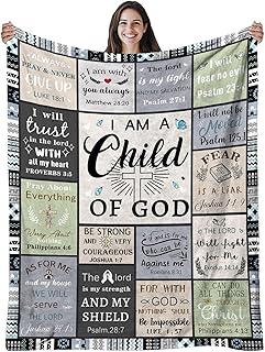 CIUGOIG Christian Gifts for Women & Men - 50"X60" I Am a Child of God Blankets - Inspirational Religious Birthday Catholic Spiritual Gifts Faith Based Gift - Christian Throws