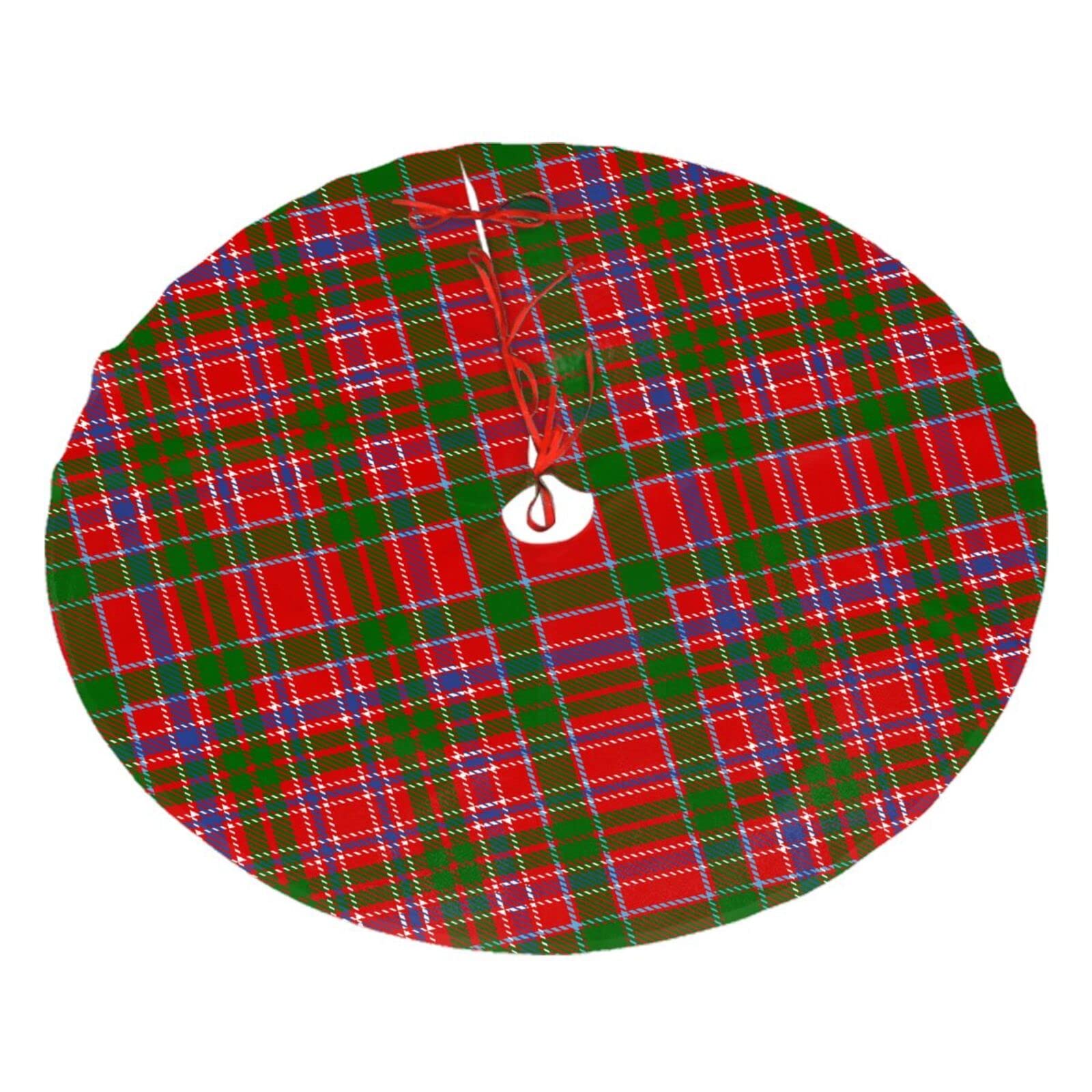 Melbrakin Clan Macalister Tartan Christmas Tree Skirt 36", Xmas Tree Skirts Base Mat For Christmas Holiday Home Party Decorations Ornaments