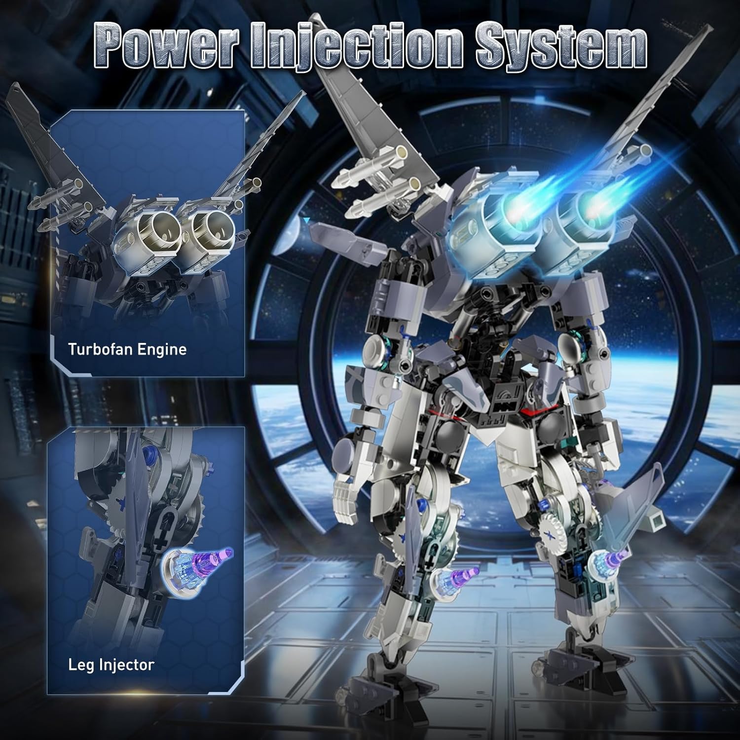 HIGH GODO J35 Mech Robot Transforming Building Blocks Set for Adults, Combat Warrior Justice Hero Soldier Mech Model Building Kit, Cool Creative Robots Toys Gift for Teens 14+, 700+ Pieces