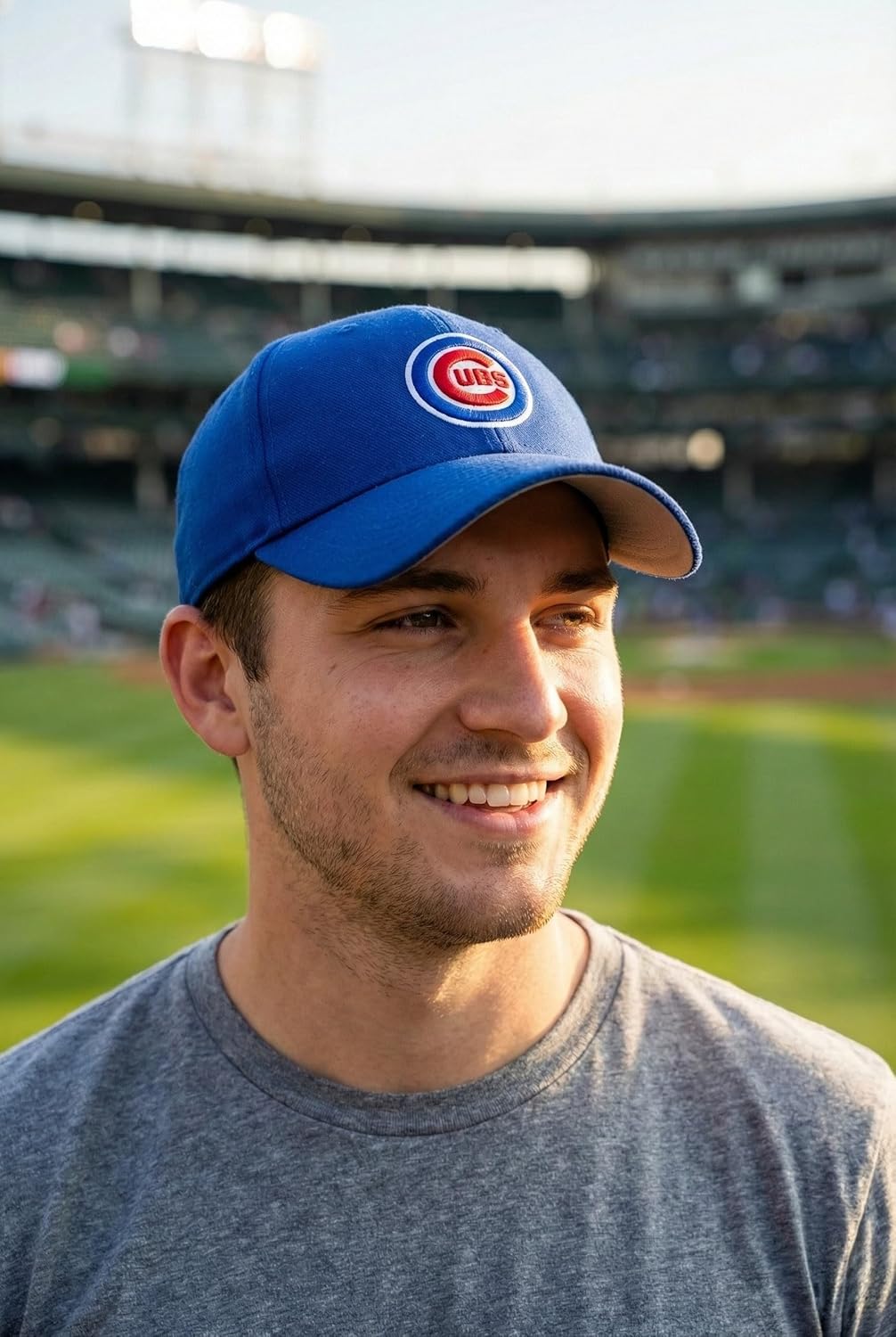 Officially Licensed Chicago Baseball MVP Hat Classic Primary Cubs Home Team Logo Blue/White Embroidered Adjustable Sports Ball Cap