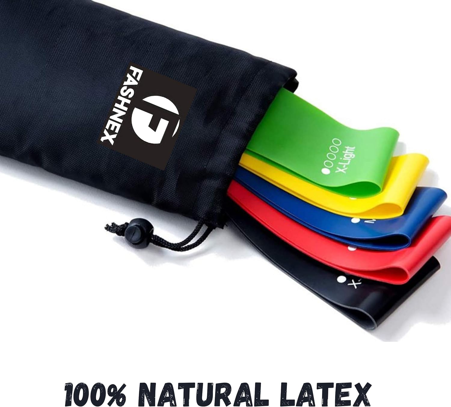 Resistance Loop Mini Bands for Men & Women (Set of 5 Exercise Bands with Carry Bag), Extra-Light, Light, Medium, Heavy & Extra-Heavy Resistance