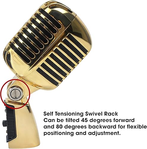 Miniatura 8 de Micrófono retro vintage de la vieja escuela, micrófono cardioide vocal dinámico clásico profesional con cable para karaoke, actuación en vivo,