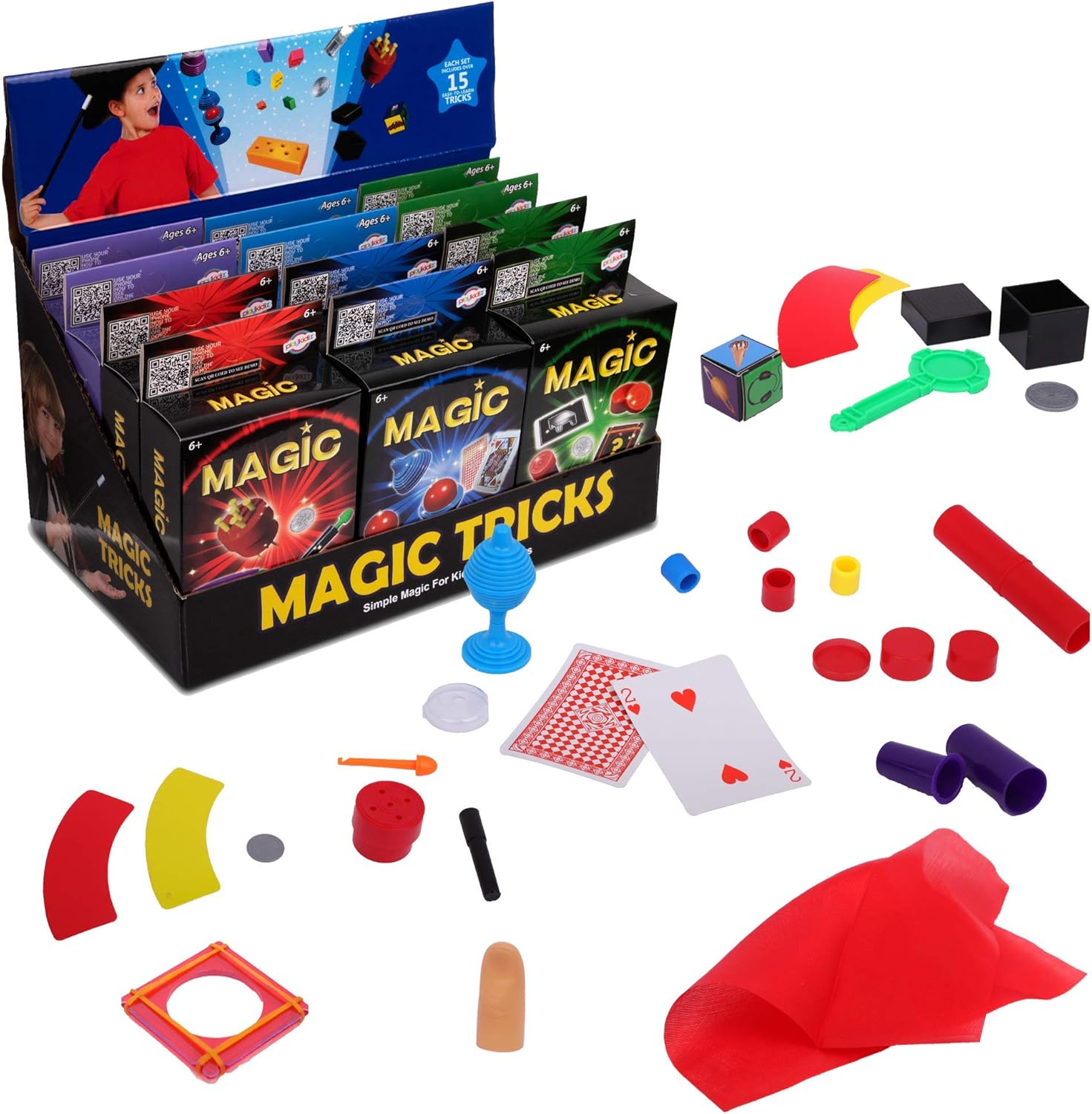 Playkidz 12 Packs of Magic Trick for Kids - Party Favors Magic Set with Over 15 Tricks Each, Made Simple, Magician Pretend Play, Birthday, Indoor/Outdoor Fun Games