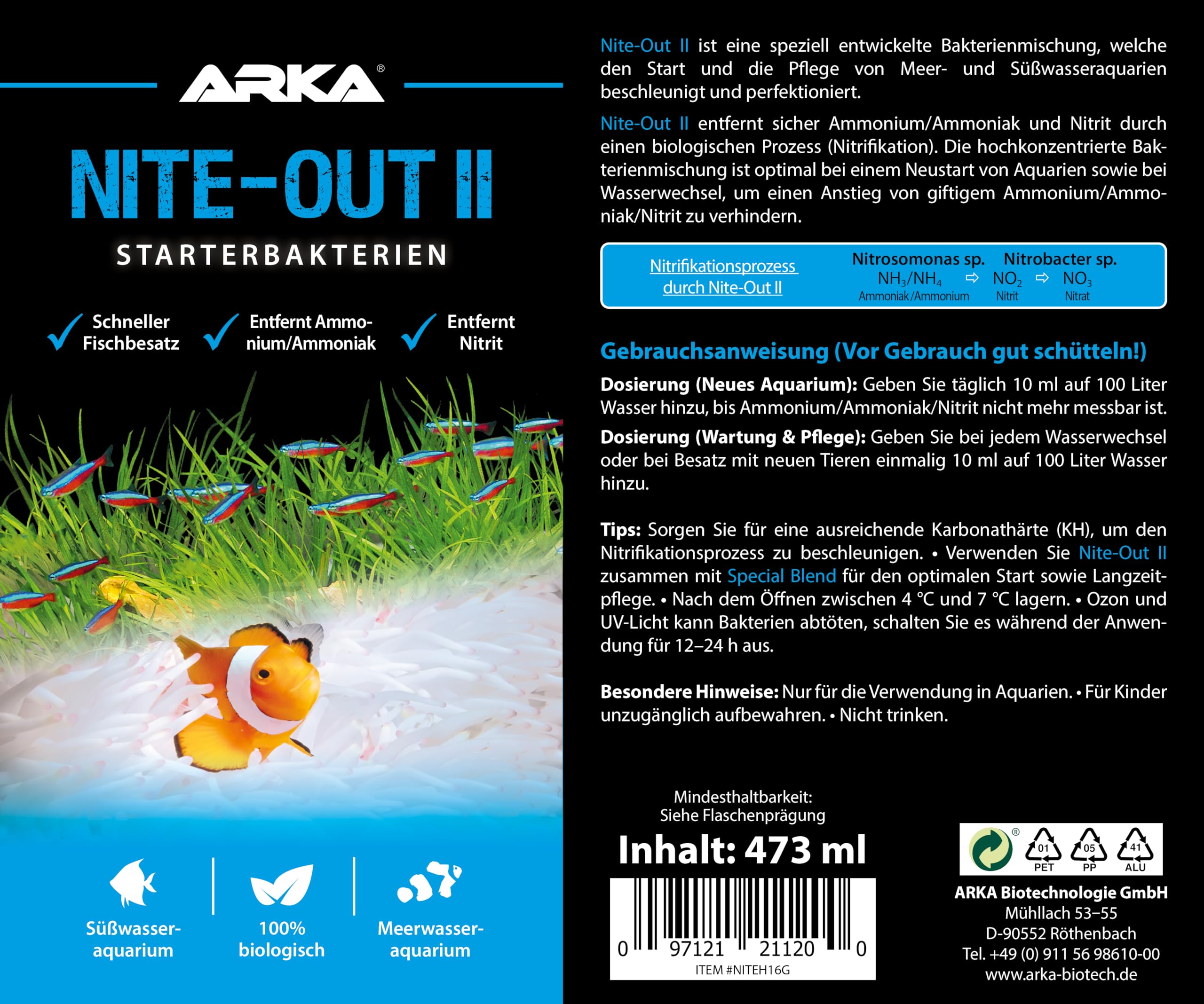 Microbe-Lift SBHNITEH16 Kit de démarrage pour Aquarium, mélange spécial et Nite-Out II, 2X 473ml, L, 946 g