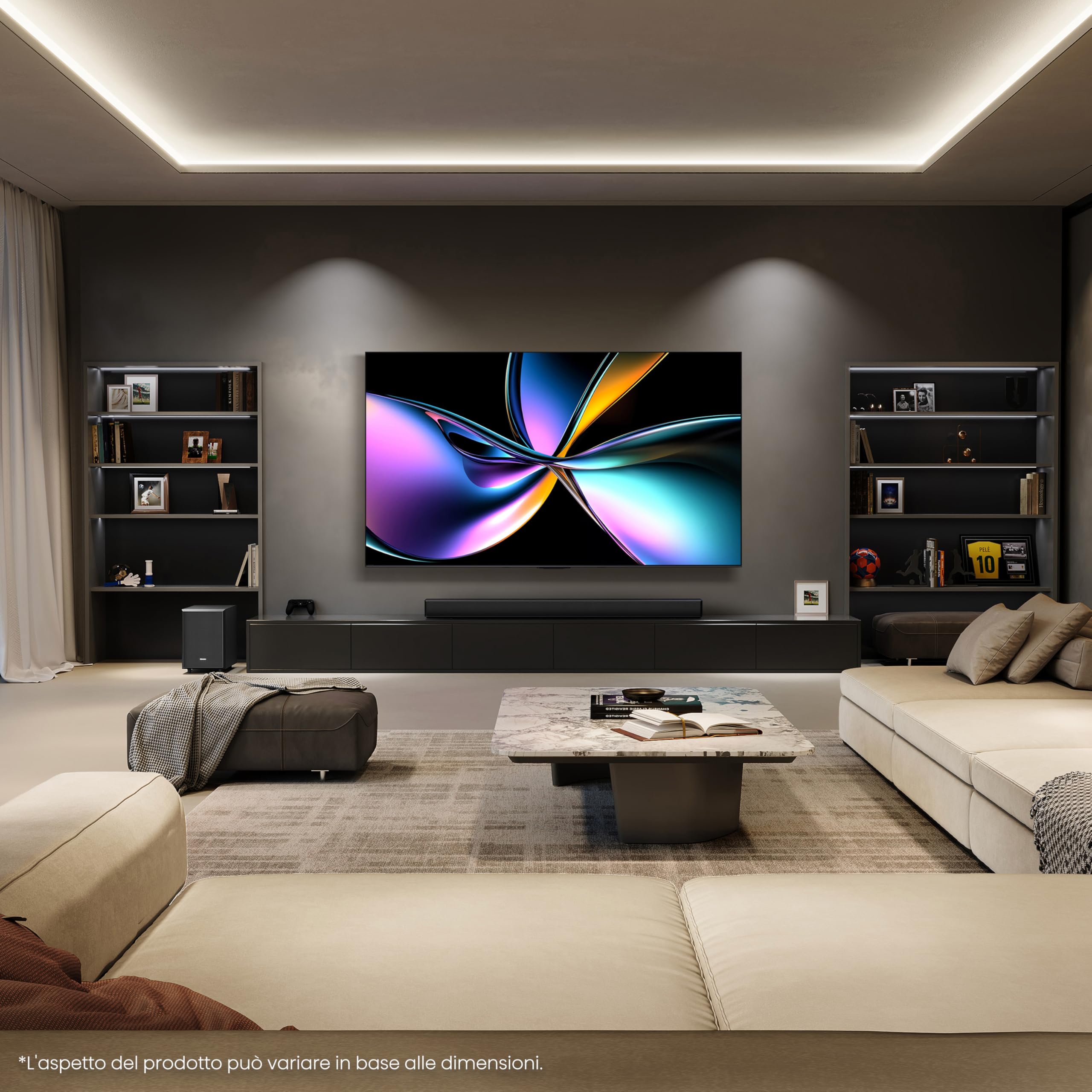 Hisense Smart TV MiniLED 85" 4K 85U7Q PRO, Smart TV VIDAA con 1000+APP, Dolby Vision IQ, HDR 10+ Adaptive, 165Hz Game Mode Ultra, Dolby Atmos 2.1.2 con Subwoofer
