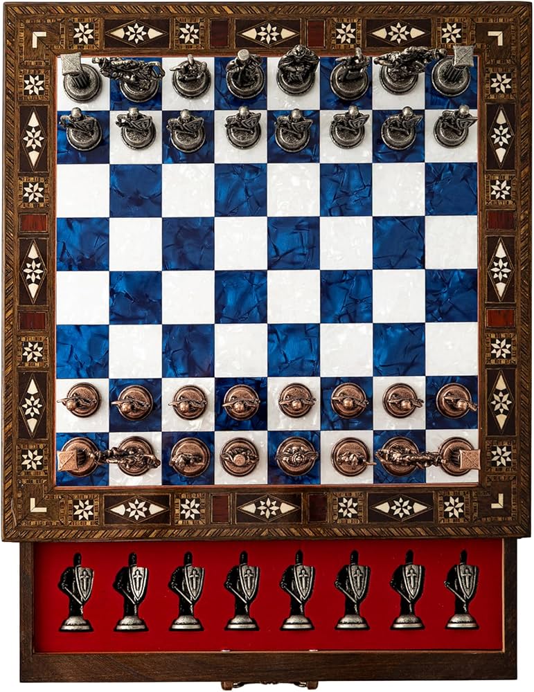 Amazon | 15インチ ハンドメイドチェスセット イギリス陸軍 金属製