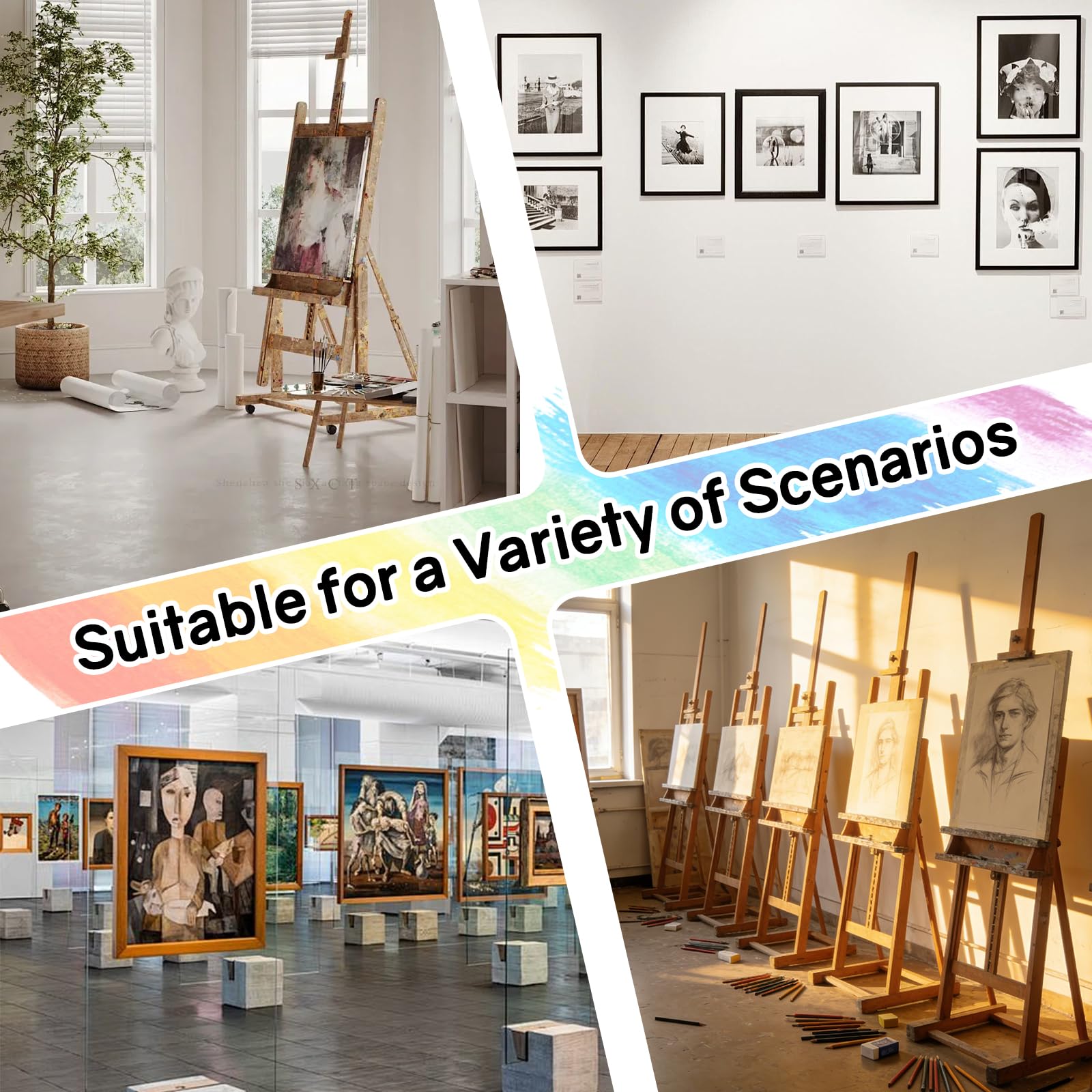 Leinwand-Aufbewahrungsregal, Funktionales Bildertrocknungsregal mit feststellbaren Rädern, Bremse, für Kunst Leinwänden, Kunstwerken, Drucken