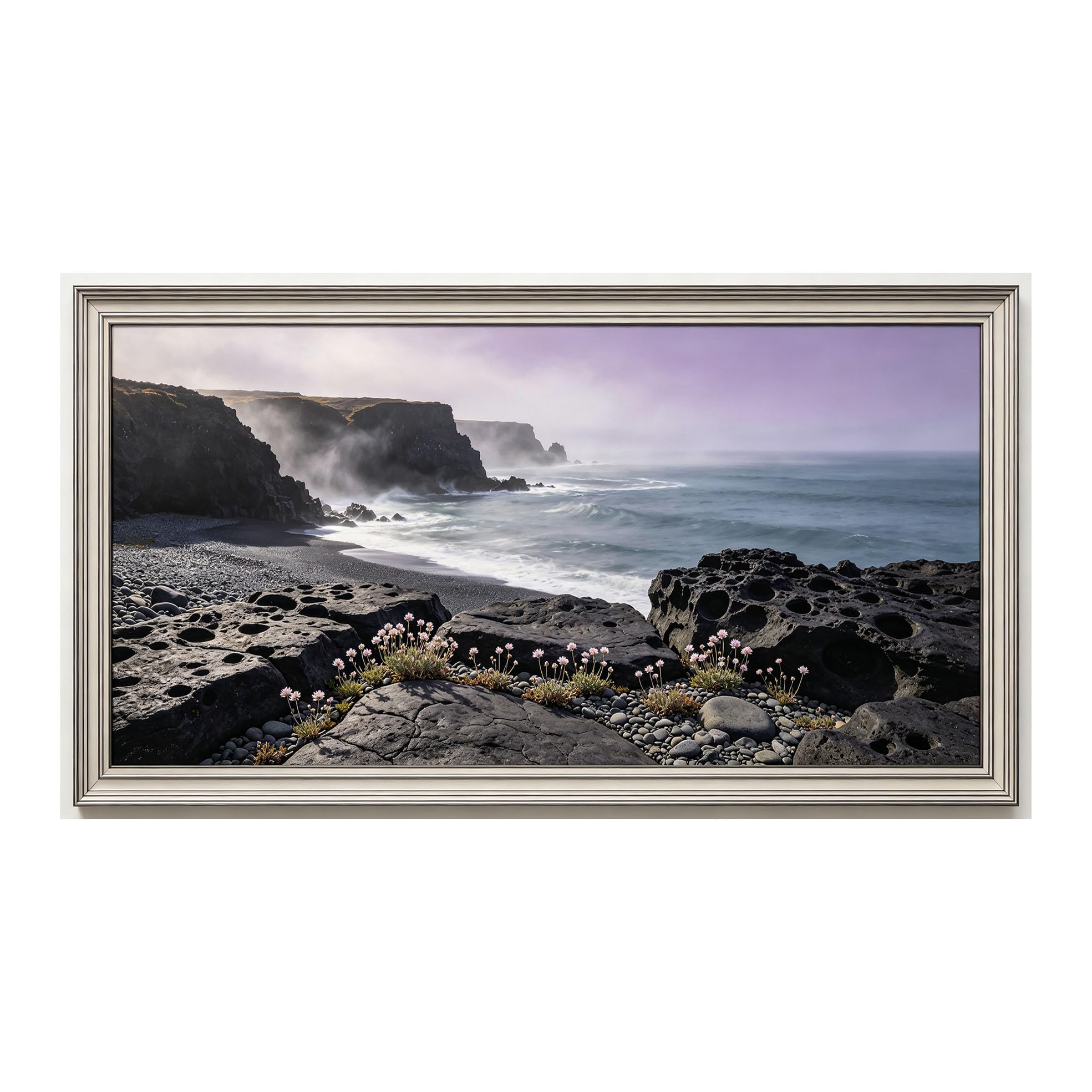 Yzpallescene 3D Framed Wall Art 50cm×100cm Coastal Seascape Marine Panoramic Photography Large Size SelfAdhesive Removable Wall Decor Prints Artwork for Living Room Bedroom Office