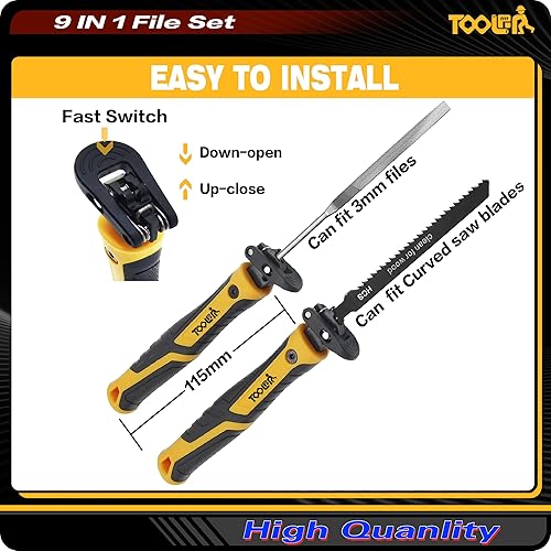 Miniatura 10 de Juego de limas, juego de limas y sierra. lima de metal, herramientas de limas de metal para acero, limas de acero profesionales Juego de archivos 8