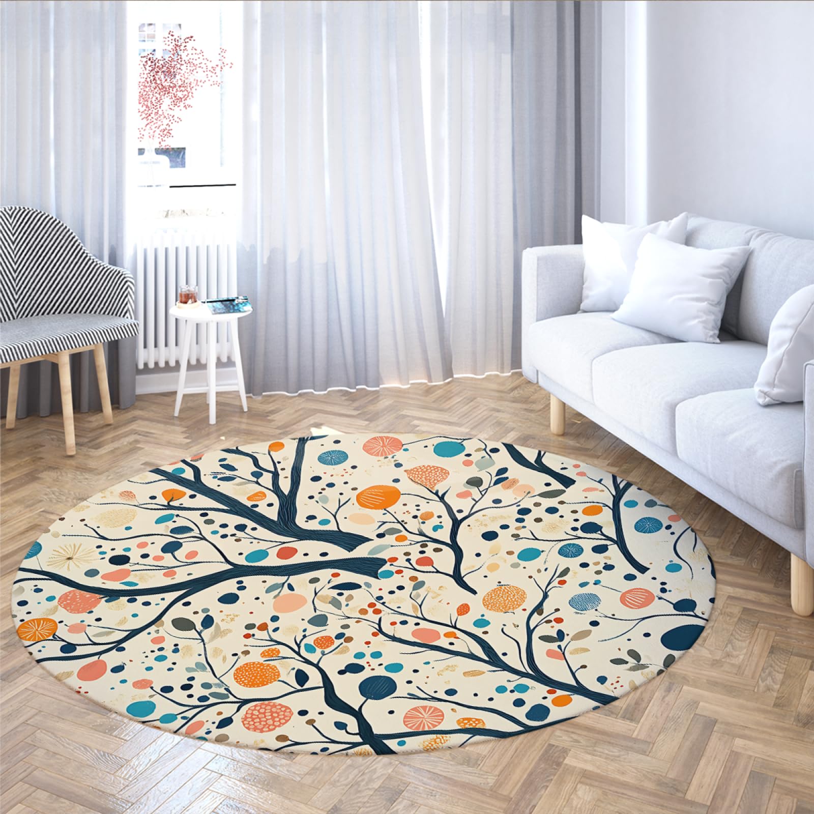 Kolorowe okrągłe dywaniki etniczne moda salon wejście dywan boho 120 cm kolorowe kropki okrągły dywan można prać w pralce miękki do gabinetu