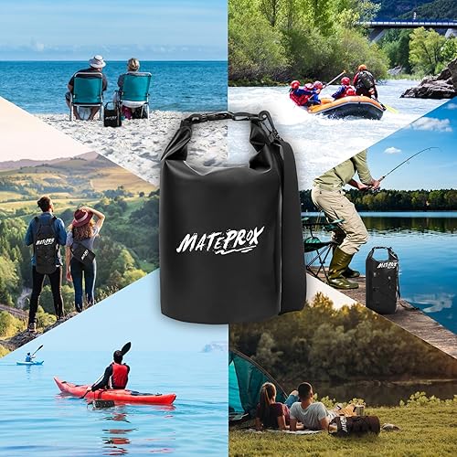 Miniatura 7 de MATEPROX Bolsa seca impermeable para hombre y mujer, bolsas de playa flotantes de 5 litros para kayak, barco, pesca, rafting y campamento con bolsa
