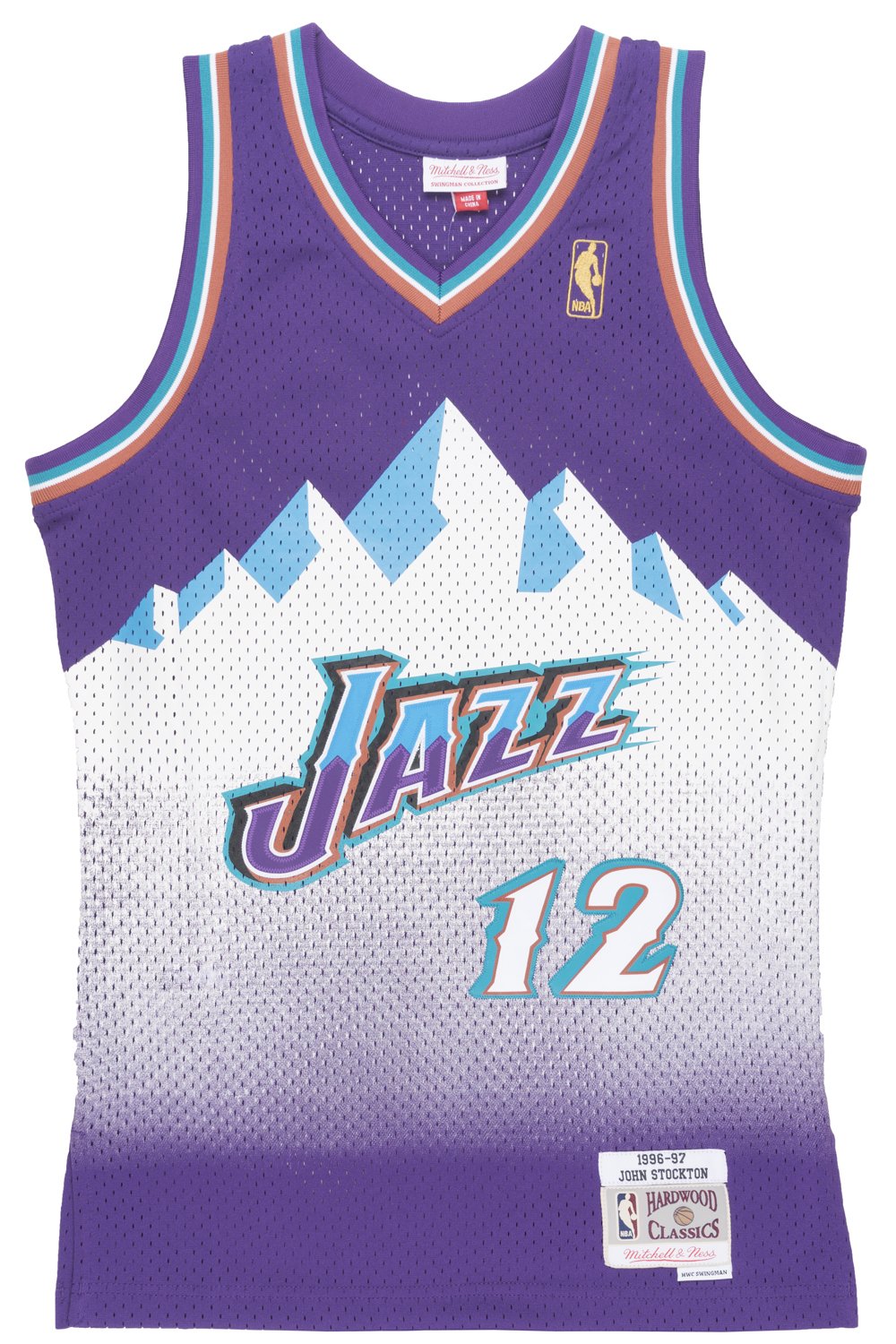 John Stockton Utah Jazz Mitchell and Ness Men's Purple Throwback Jesey X-Large