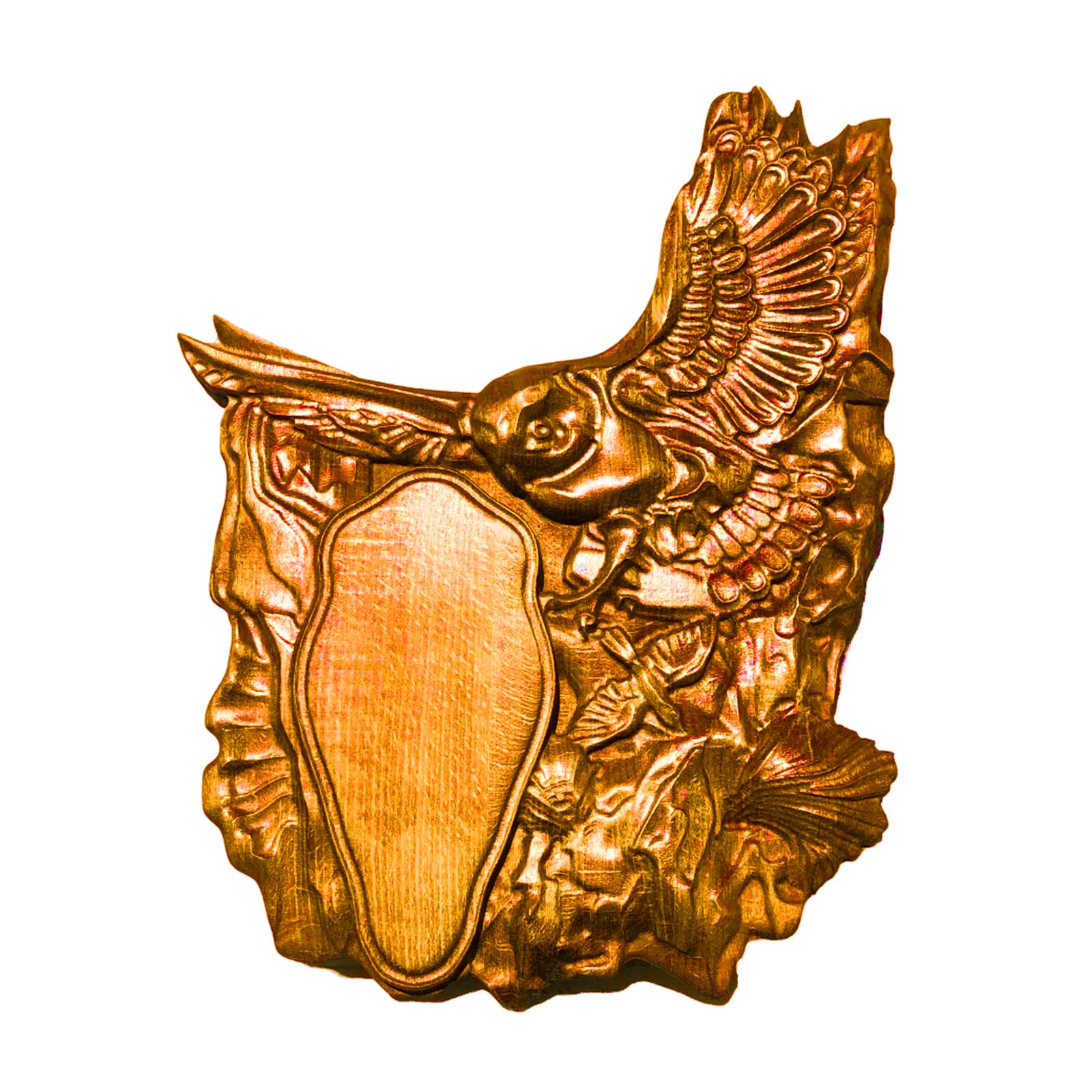Trophy Shield - Tablero de madera de haya maciza para cazar trofeos de cornamenta como jabalí, ciervo, cabras (KS) (roble rústico)