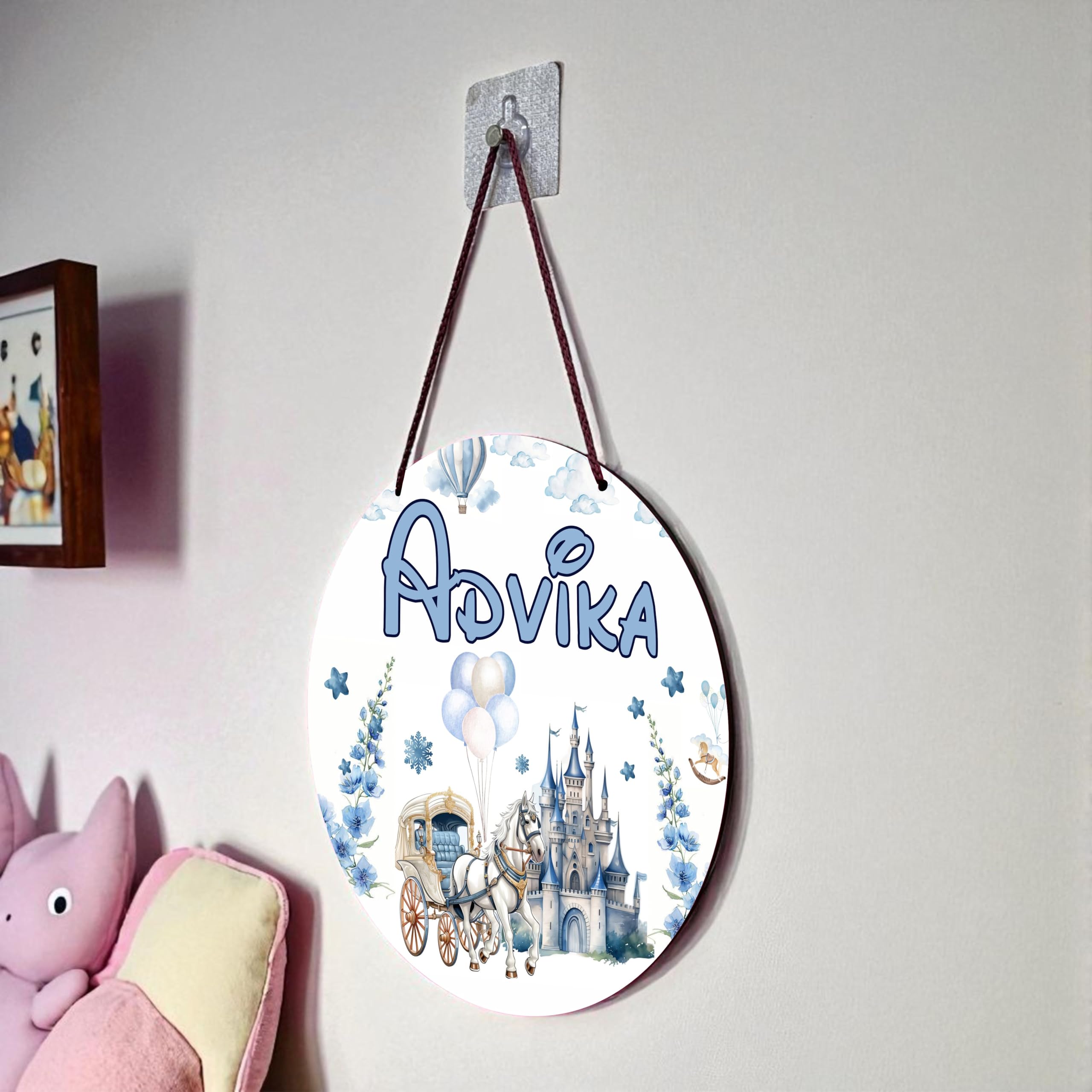 Goodi Cart Personalised Kids Name Plate for Door | Customised Baby Girl Name Sign Board | Princess Theme Kids Room Decor | Nursery Door Name Plate | Birthday Return Gift for Kids | Baby Room Decoration — Amazon image 6