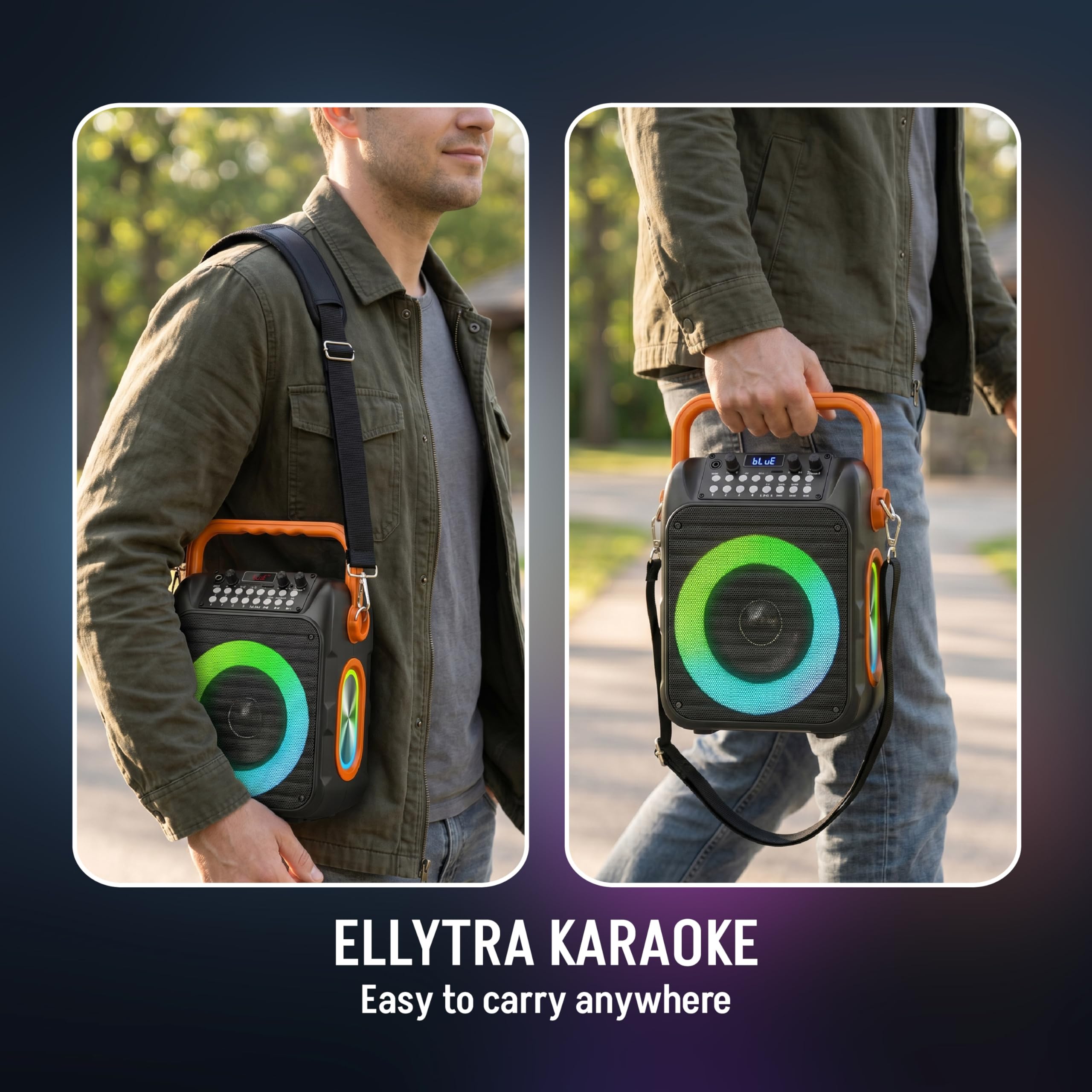Karaoke-Maschine mit 2 wiederaufladbaren drahtlosen Mikrofonen, 30W Bluetooth 5.3 Lautsprecher, PA-System mit Bass/Treble/Echo, unterstützt USB/TF/AUX/TWS für Home Party