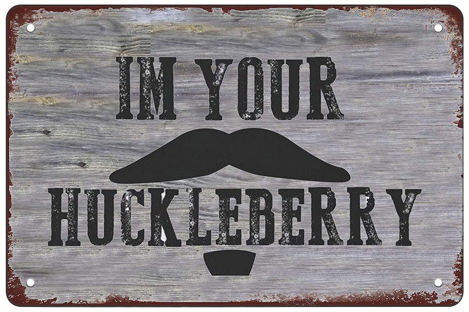Doc Holliday Tombstone Mustache Tin Sign, 12x8 Inch Decor