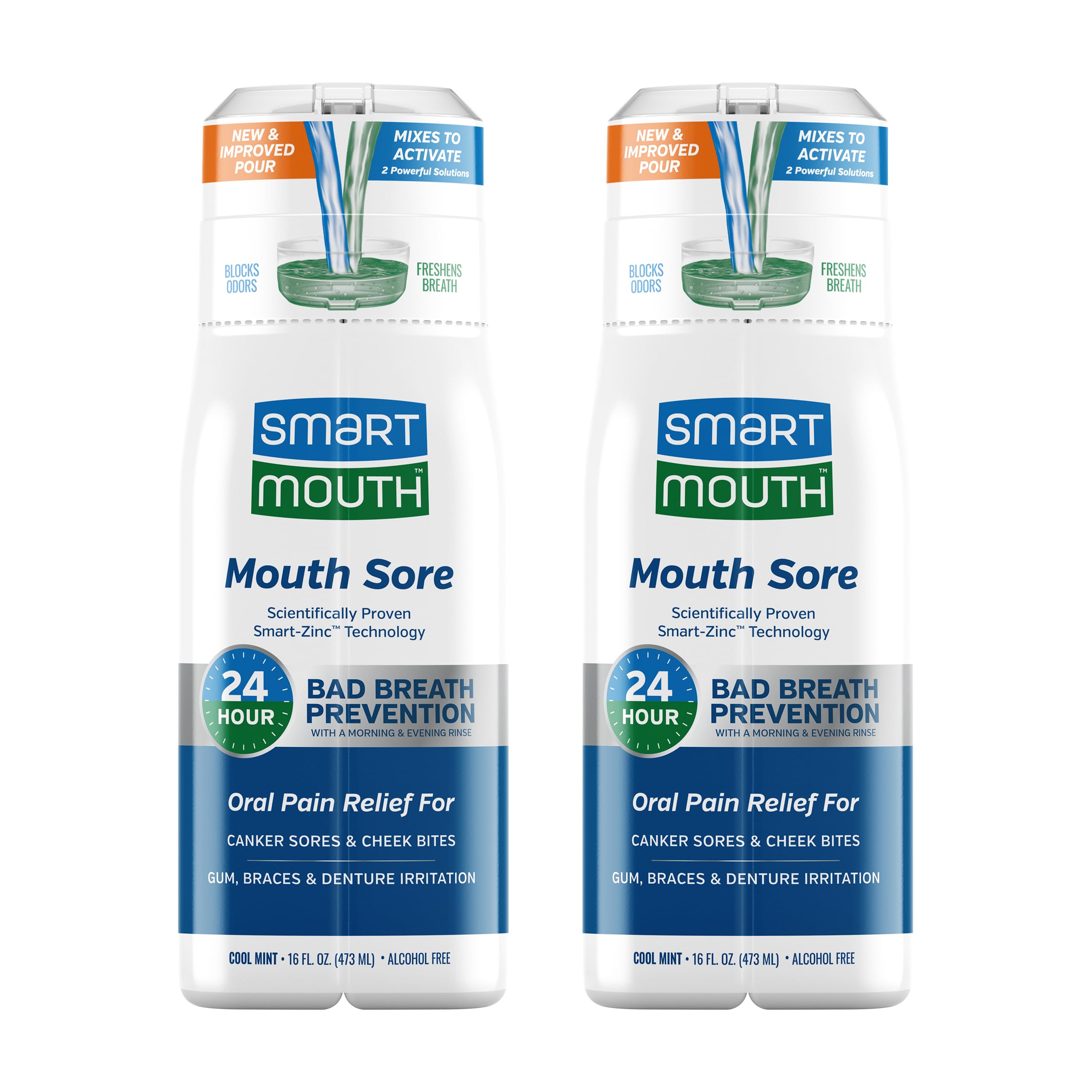 SmartMouth Mouth Sore Zinc Activated Mouthwash