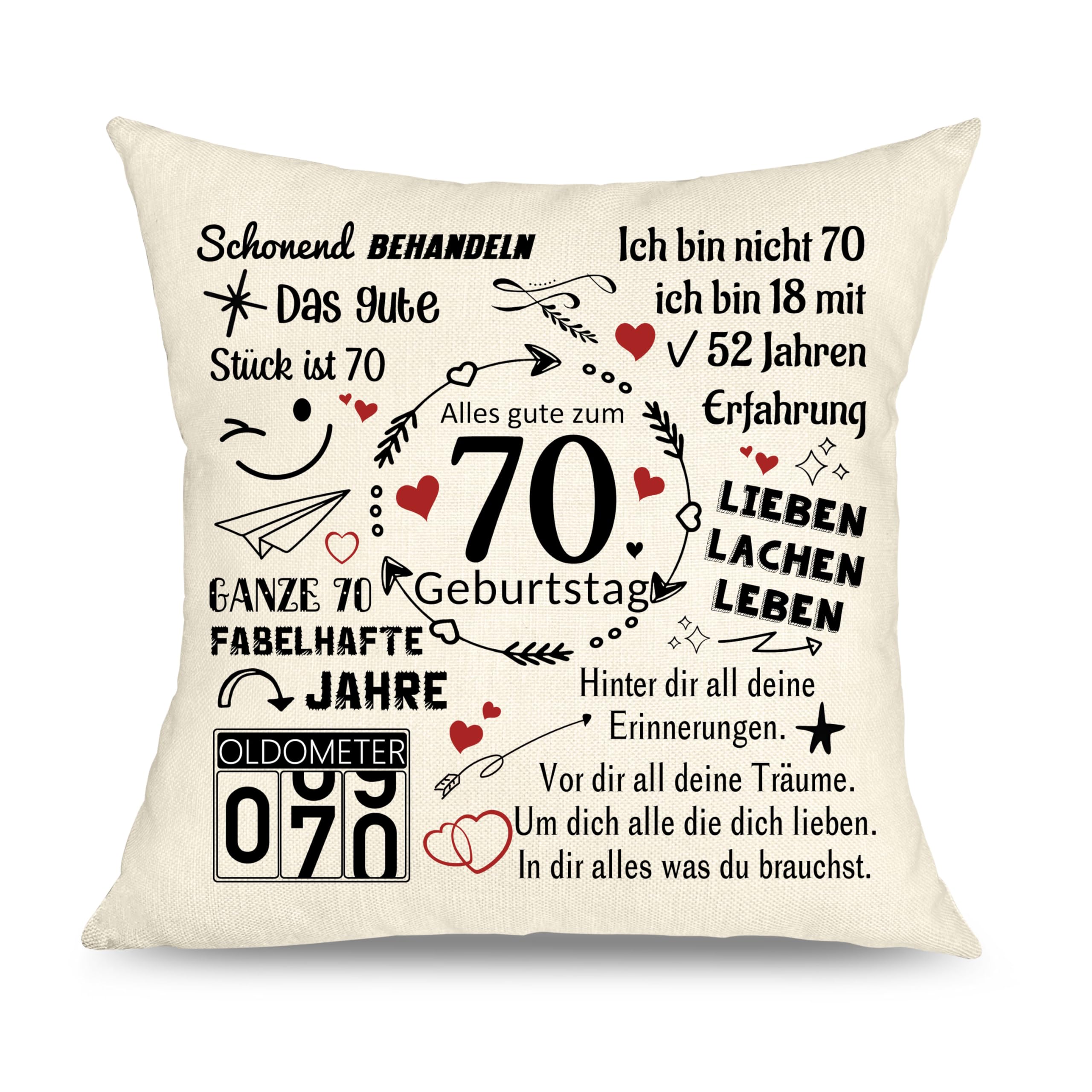 Yufansd Geburtstagsgeschenke für 30-90 Jahre alte Frauen Kissenbezug 1 Stück 50 x 75 cm Geschenke für Männer Kissenbezüge Deko Für Kissen Kissenhülle Andenken Kissenbezug