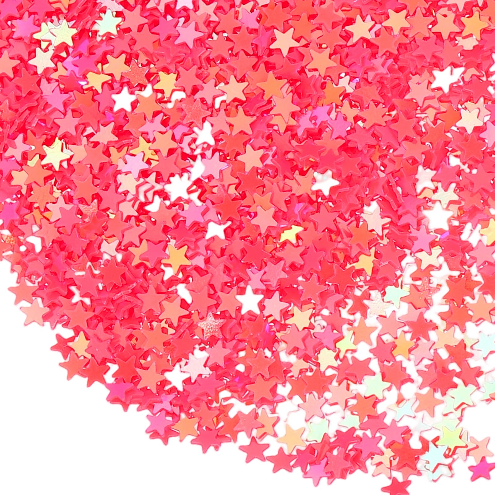 sourcing map 1.94oz(55g) Star Glitter Confetti, 3mm Art Craft Glitter Holographic Sequins Table Confetti Laser Sequins for Crafts DIY Nail and Party Wedding Festival Decoration, Peach Red