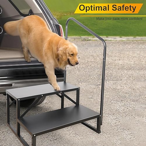 Miniatura 5 de Escalones de caravana con barandilla, bañera de hidromasaje, 2 escalones con pasamanos, escaleras portátiles para caravana de 5 rueda, escaleras