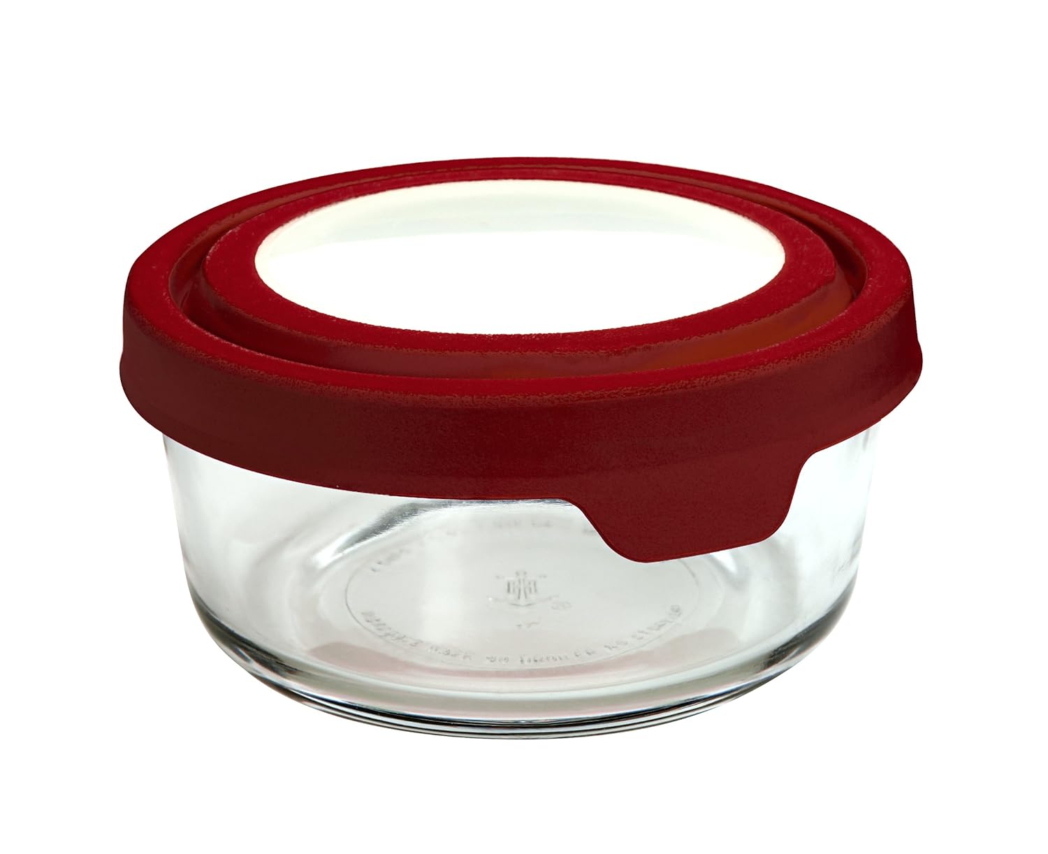 Anchor Hocking 4Cup Round Food Storage Containers with Red TrueSeal