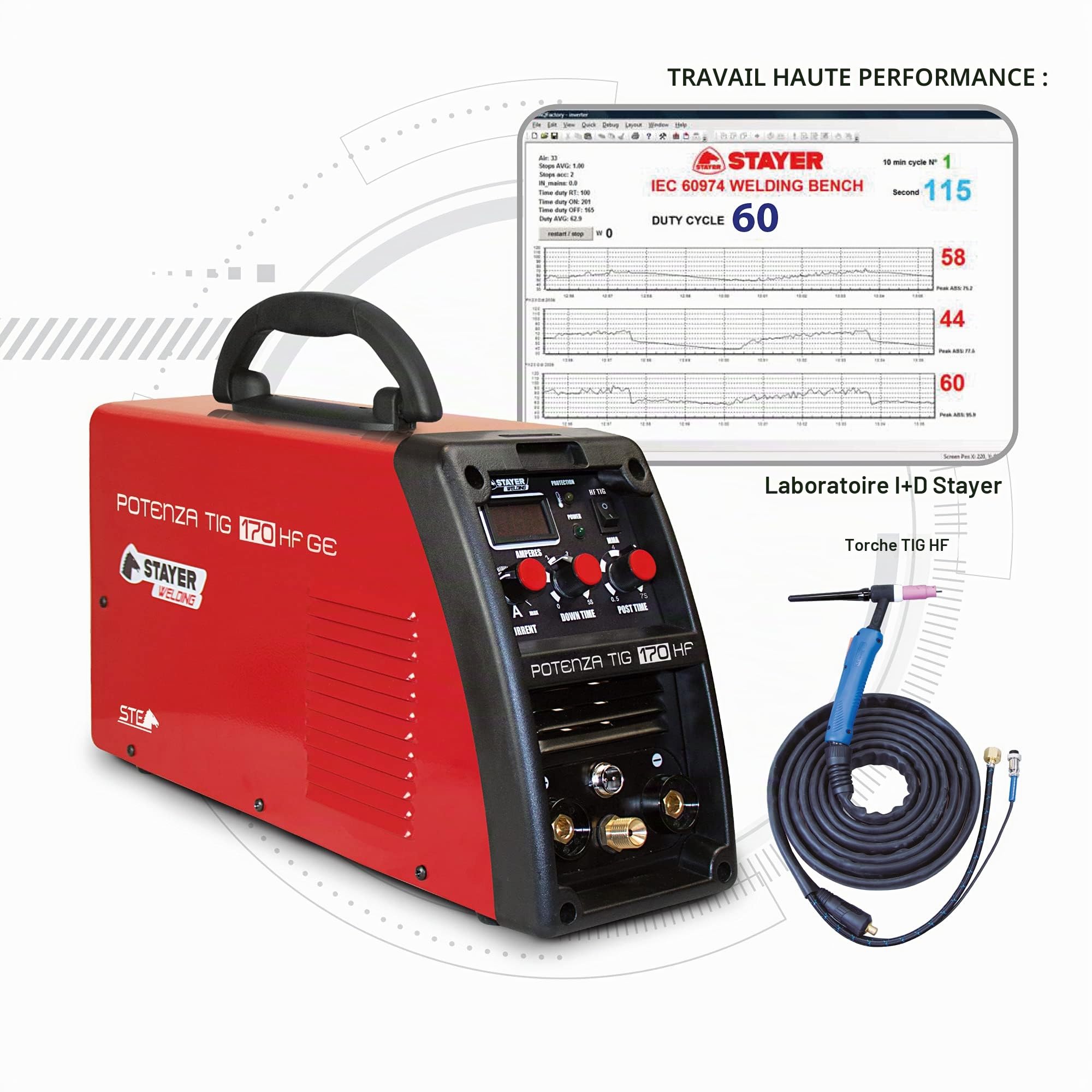Stayer POTENZA TIG 170 HF - 170 (60%) A 4mm 5kg KVA5_ INVERTER Soldadura TIG