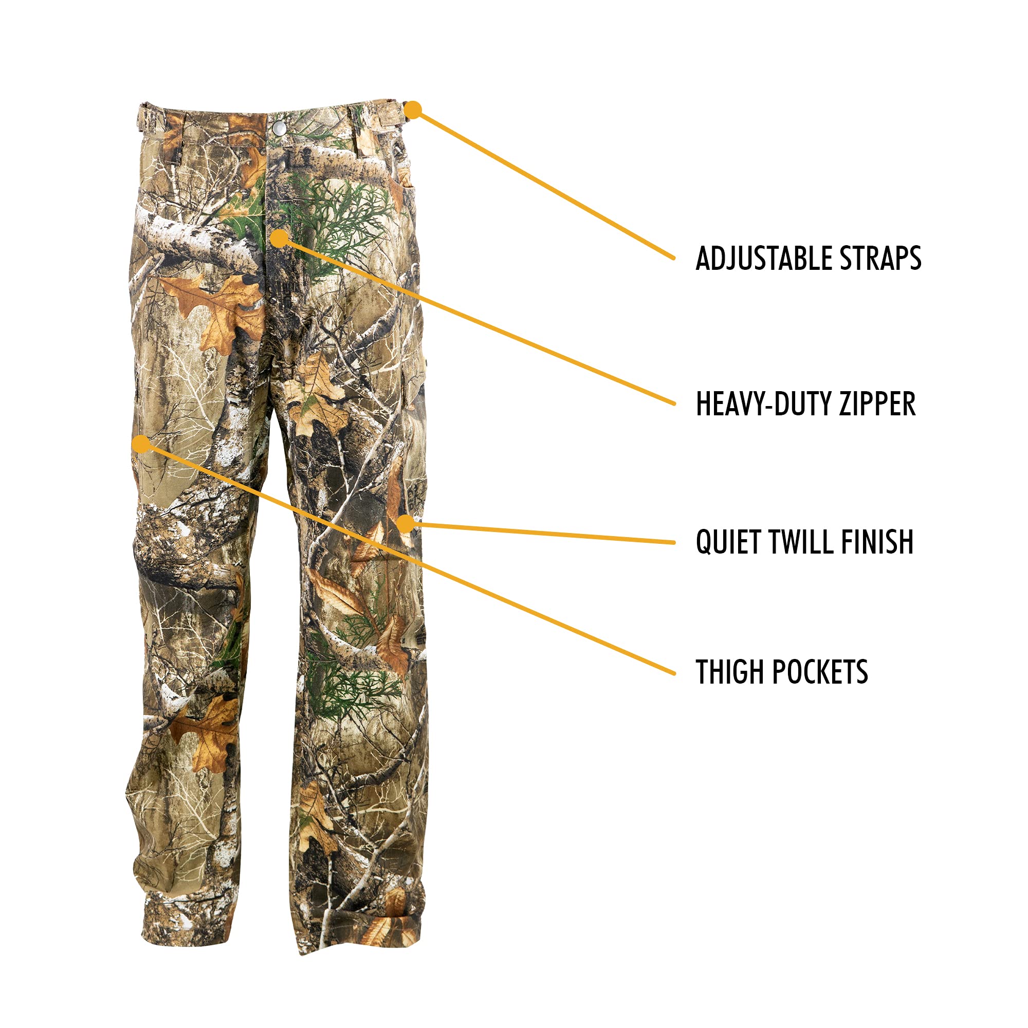 HOT SHOT Men’s Camo Performance Pant – Realtree Edge Hunting Outdoor Apparel, Large
