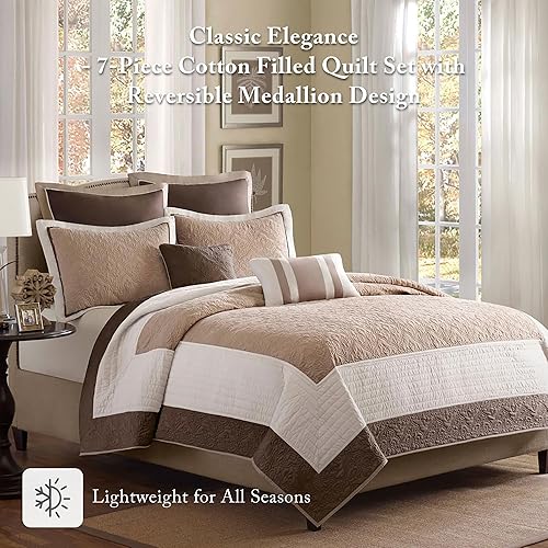 Miniatura 2 de Madison Park Attingham - Juego de edredón reversible, colcha transpirable para todas las estaciones, capas de ropa de cama ligeras y acogedoras,