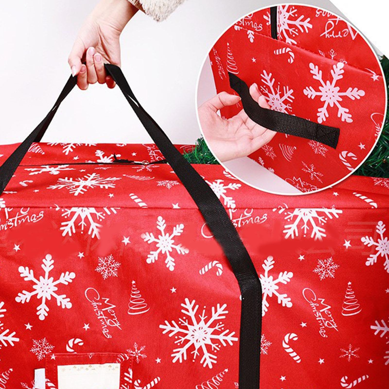 Christmas Storage Bag, Heavy Duty Extra Large Storage Container With Reinforced Handles, Christmas Tree Storage,Large Tree Storage Bin, 600D Oxford Fabric Wide Opening Storage Bag For Holiday Christma