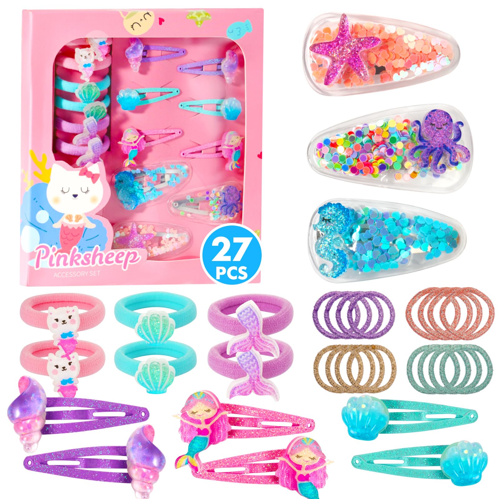 Amazon.com : Pinksheep Mermaid Hair Accessories Set for Toddler