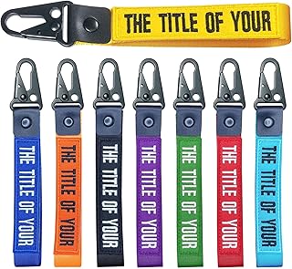 Brillianne Personalized Luggage Tags, Colourful Suitcase Tags with Embroidery Name Text, Customized Embroidered Keychain Keyring for Key, Gift Keychain Tag for Travellers Friend Family