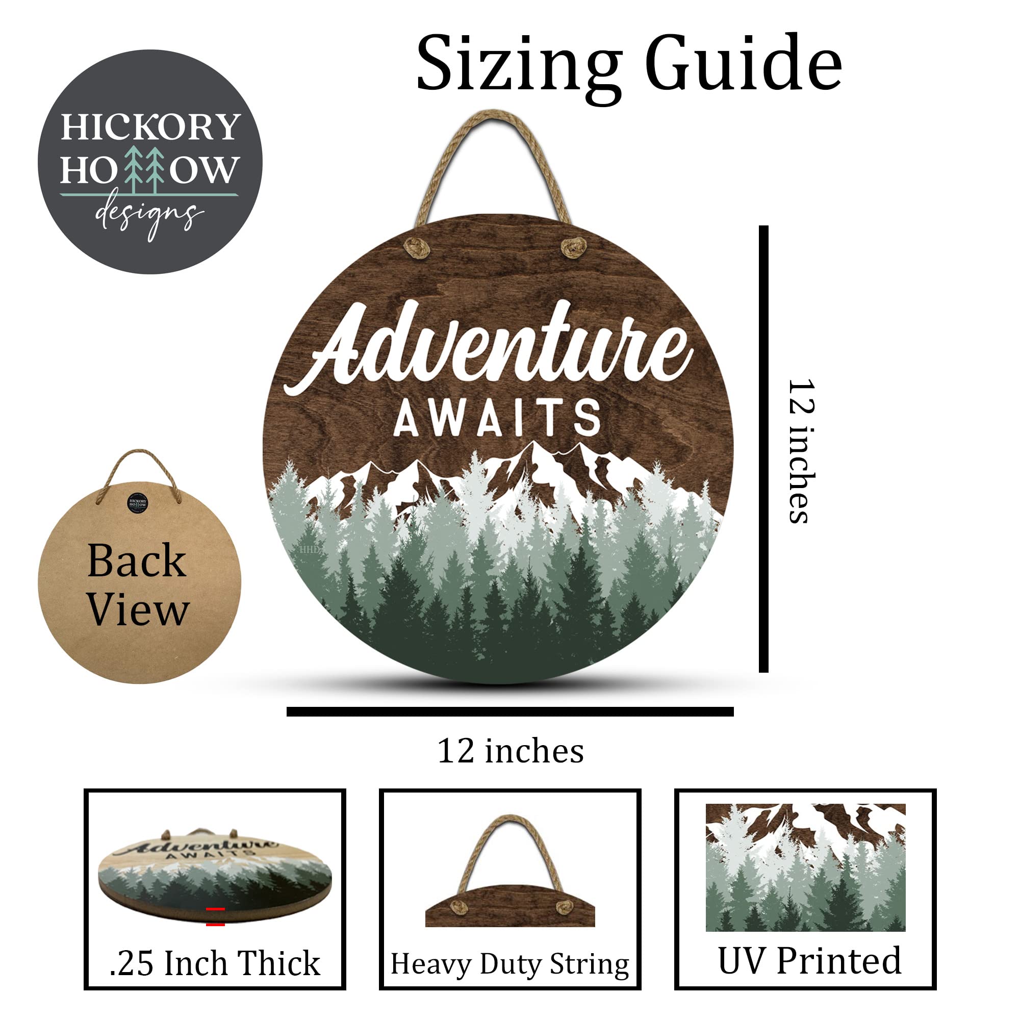 Adventure Awaits Hanging Wall Sign, 12