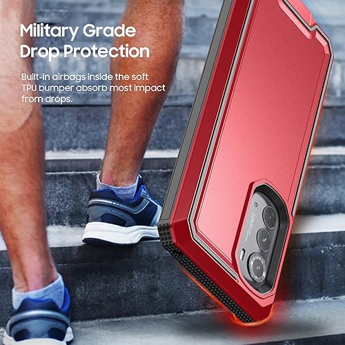 Miniatura 4 de Funda resistente para Motorola Edge 2022, Moto Edge 2022 con protector de pantalla, cubierta a prueba de caídas de grado militar, carcasa protectora
