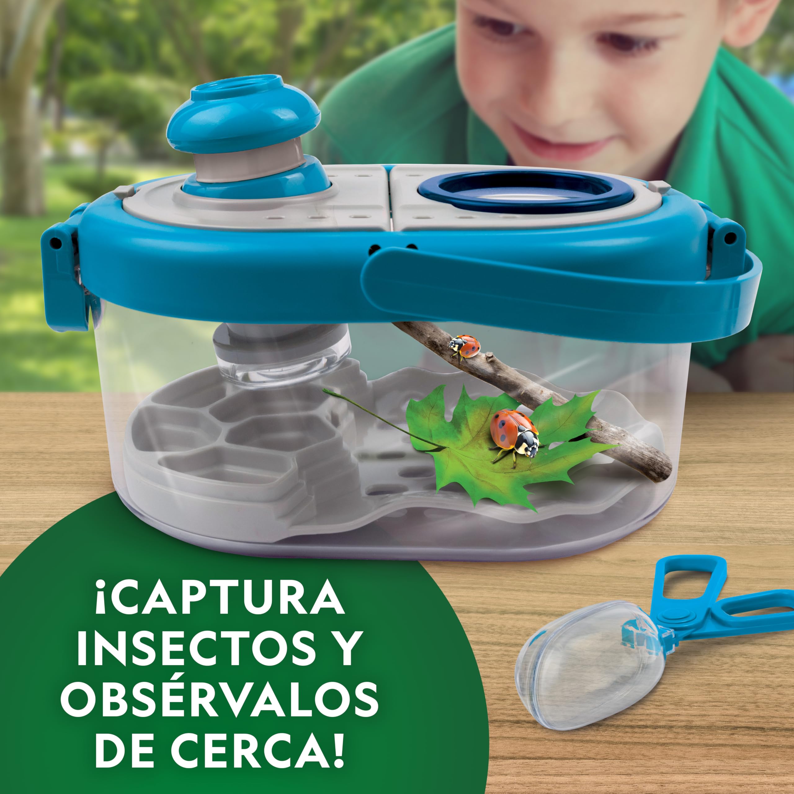 National Geographic Kit de Captura de Insectos para niños – Set de exploración con Red, hábitat con Lupa, Pinzas y más