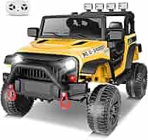 Hikole 12V Kids Electric Ride-On Truck With Parent Remote Control - Pink, 3 Speeds, Spring Suspension
